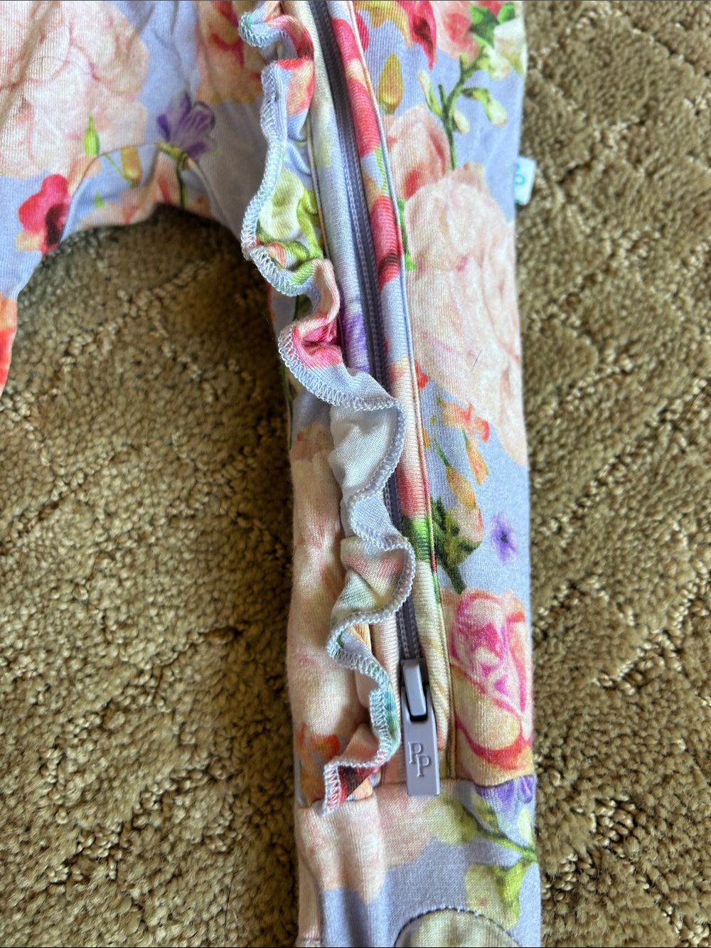 BAMBOO Pink Floral Zip Footie One-Piece - Picture 11 of 13